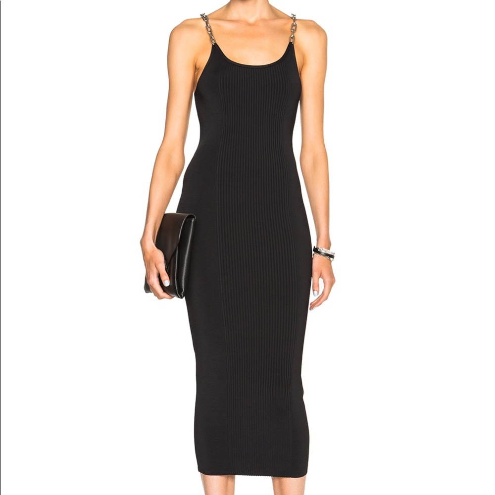 Alexander Wang black dress with chain straps - Picture 1 of 5